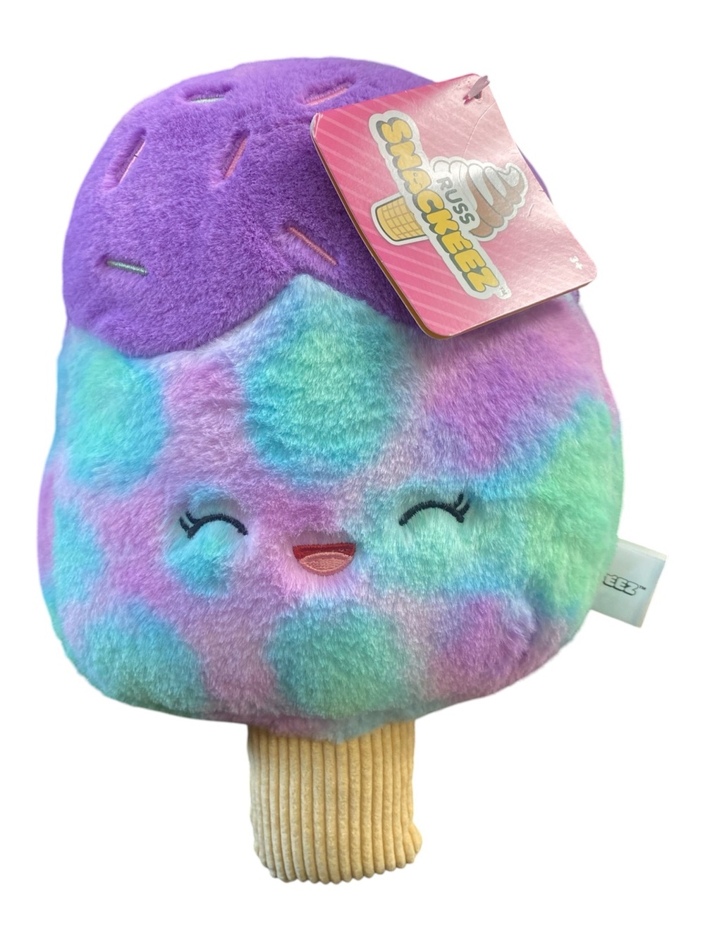 Russ Snackeez Purple Multi Ice Cream Plush Pastel Popsicle Stuffed Toy